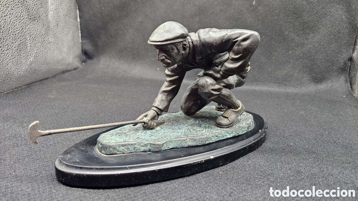 Arte: Escultura de bronce de golf