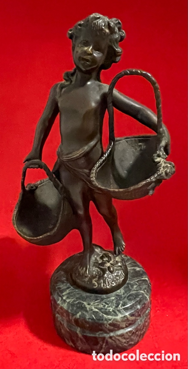 Arte: Antigua escultura De Bronce firmada por S. Bizard.