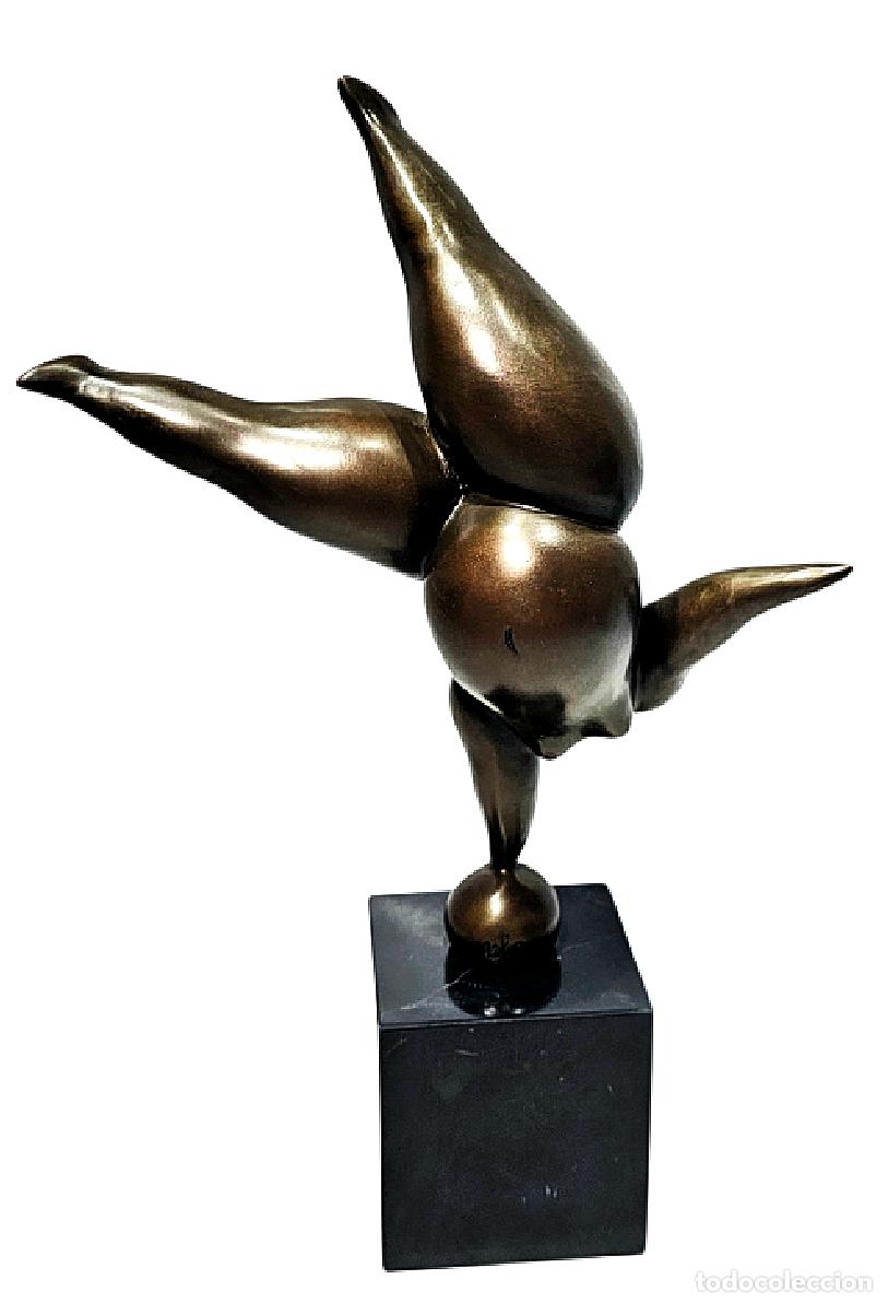 Arte: GIMNASTA EN BRONCE Y BASE DE MARMOL - Foto 2