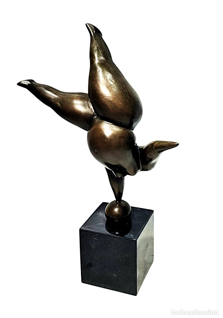 Arte: GIMNASTA EN BRONCE Y BASE DE MARMOL - Foto 6