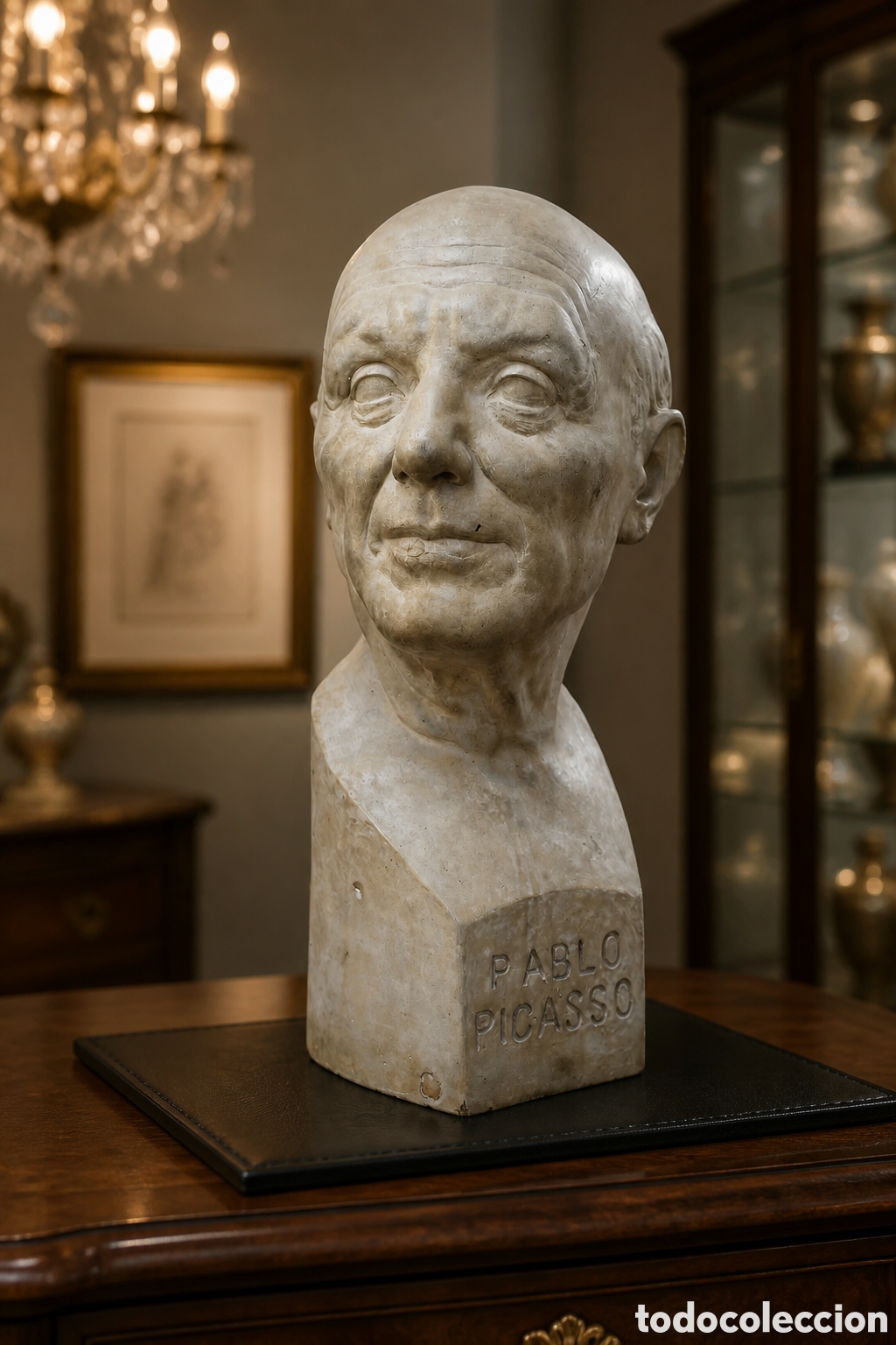 Arte: ANTONIO ALASTRA RUIZ . ESCULTURA DE BUSTO DE PABLO PICASSO. TERRACOTA . FIRMADA Y FECHADA EN 1968