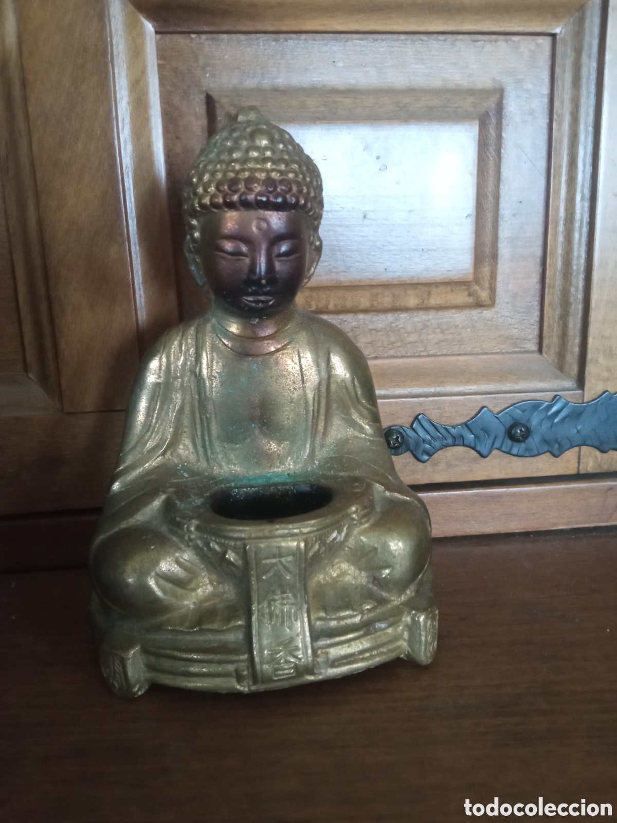 Arte: Buda de bronce, quemador de incienso, 15 cm de altura