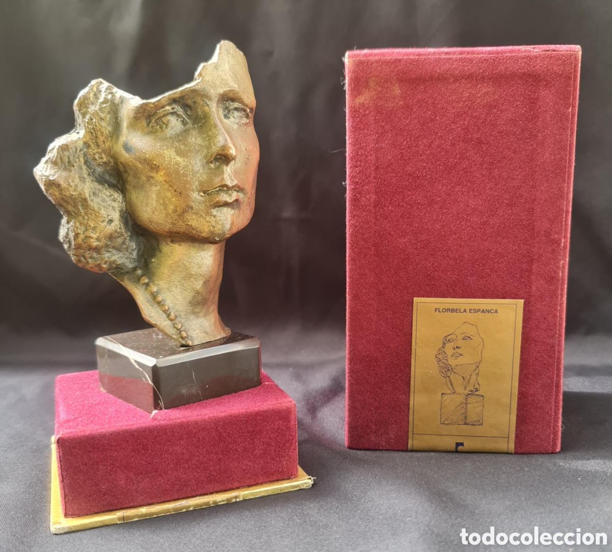 Arte: Escultura &ldquo;Florbela Espanca&rdquo; &mdash; Irene Vilar &mdash; Bronce numerado n&ordm; 87/300 &mdash; INCM Casa da Moeda (1994)