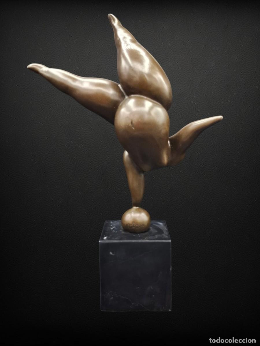 Arte: + ESCULTURA EN BRONCE DE DESNUDO ACROBATICO AL ESTILO DE BOTERO - FIRMADO MILO