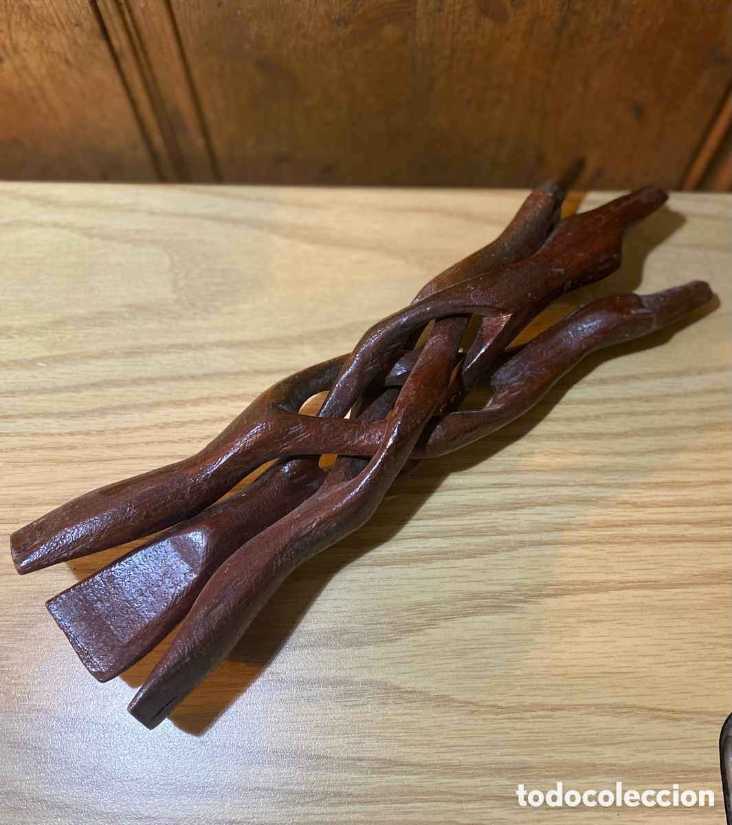 Arte: Soporte de madera tallado a mano - Foto 4