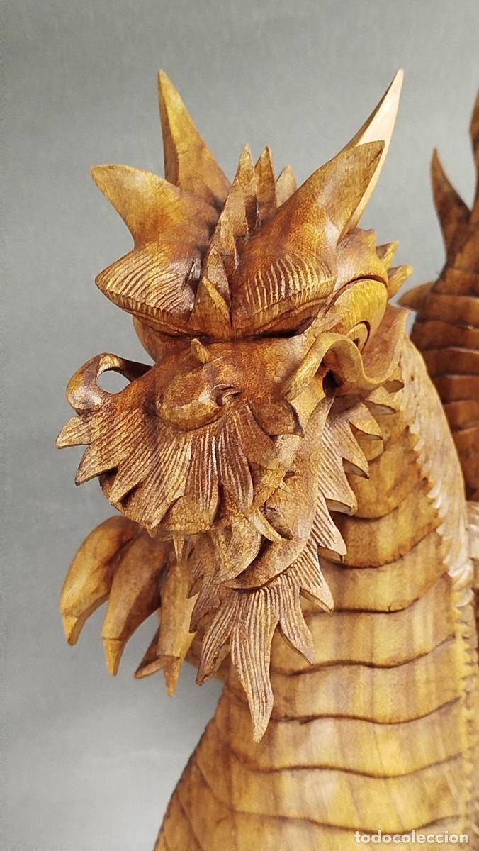 Arte: DRAGON DE MADERA TALLADA - Foto 2