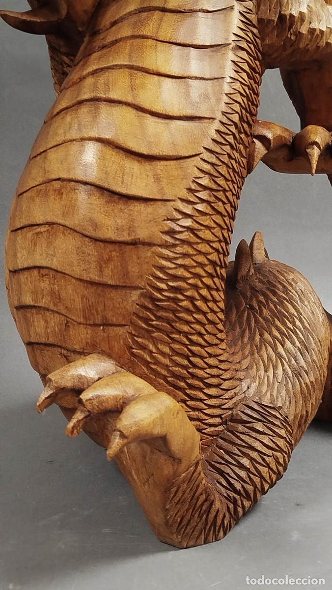 Arte: DRAGON DE MADERA TALLADA - Foto 3