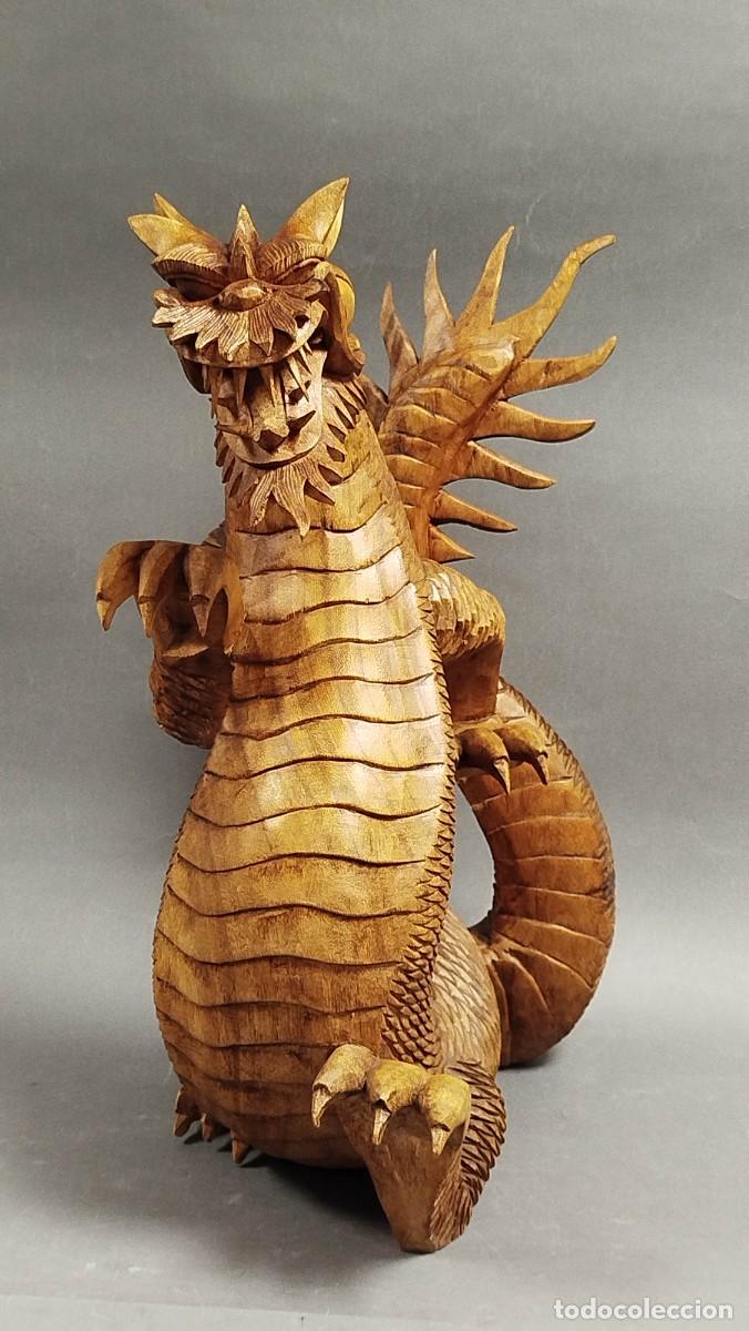 Arte: DRAGON DE MADERA TALLADA - Foto 5