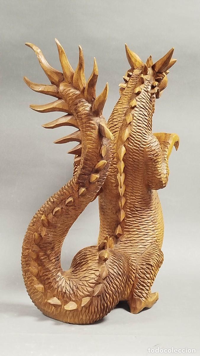 Arte: DRAGON DE MADERA TALLADA - Foto 8