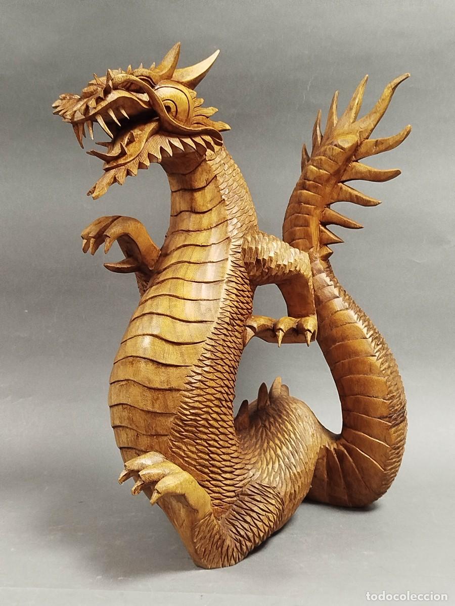 Arte: DRAGON DE MADERA TALLADA - Foto 12