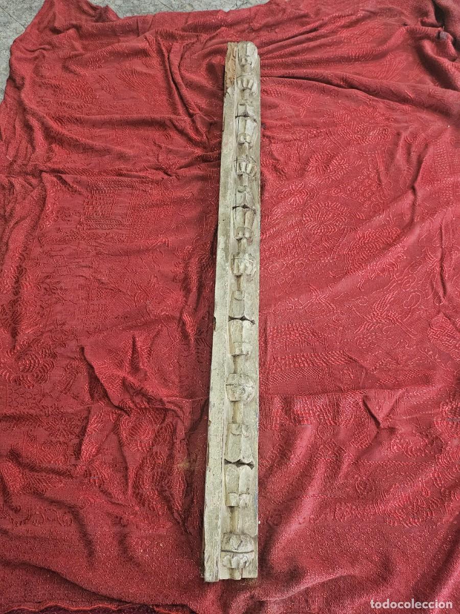 Arte: Cornisa de madera tallada antigua - Foto 5