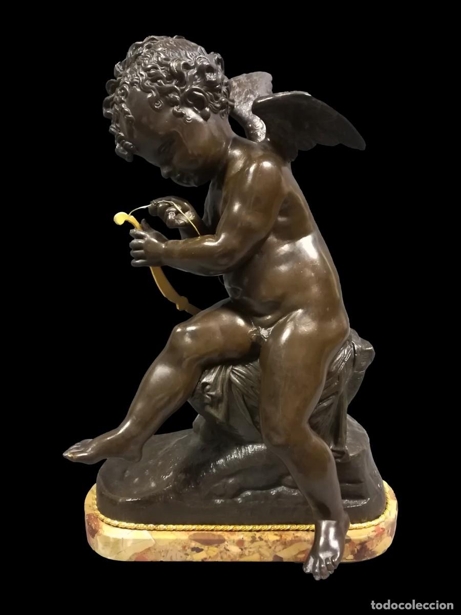 Art: FIGURA DE BRONCE CUPIDO PONIENDO LA CUERDA AL ARCO CHARLES GABRIEL SAUVAGE LEMIRE