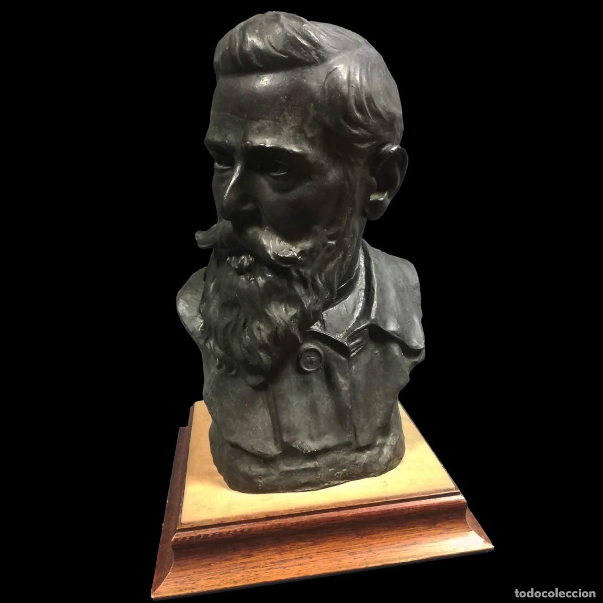 Art: BUSTO DE BRONCE AUTORETRATO ESCULTOR VASCO LORENZO FERNANDEZ DE VIANA SAENZ DE UGARTE