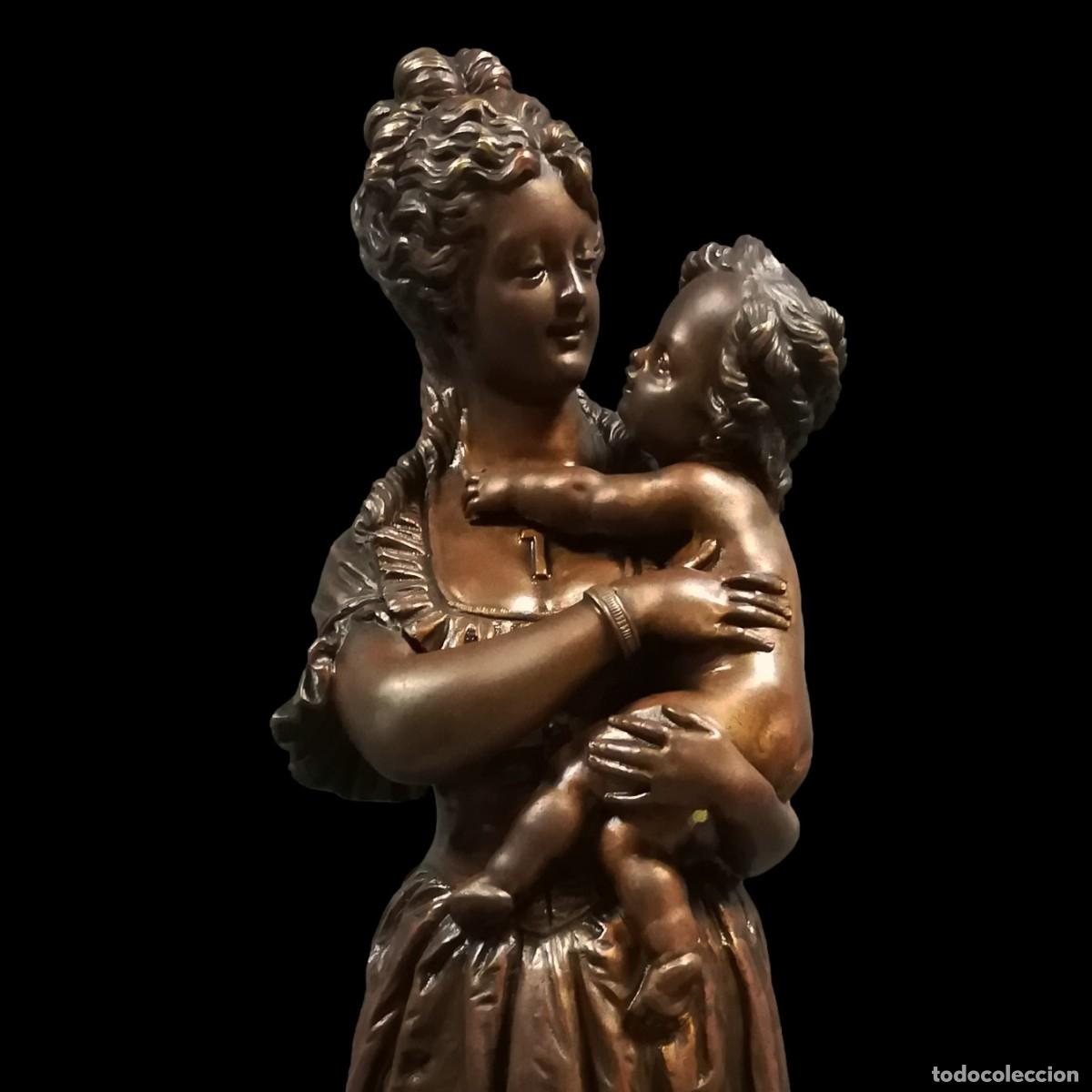 Art: FIGURA DE BRONCE MATERNIDAD INSCRIPCION ESCULTOR GUDAIX