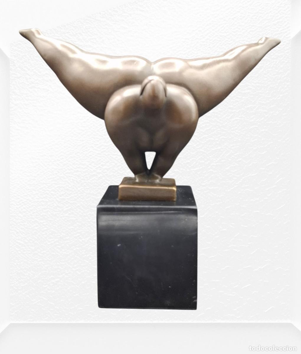 Arte: + ESCULTURA EN BRONCE DE DESNUDO ACROBATICO AL ESTILO DE BOTERO - FIRMADO MILO