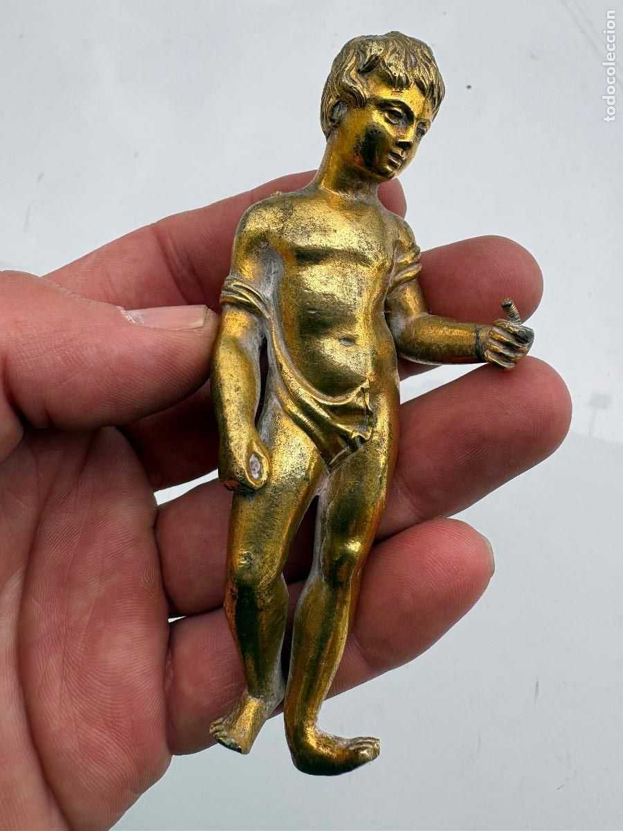 Arte: Angelito de bronce de alta &eacute;poca perfectamente cincelado