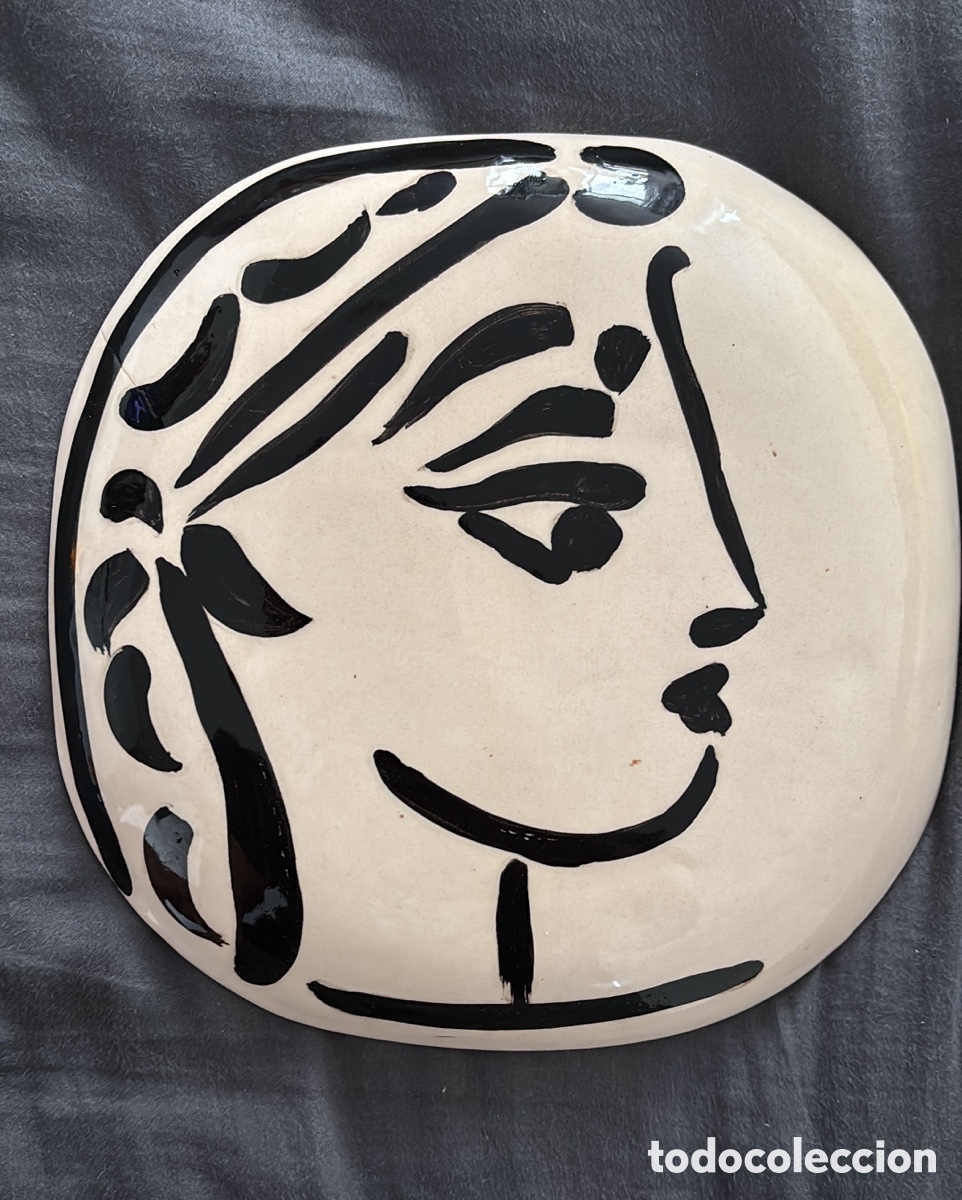 Arte: Pablo Picasso - plato cer&aacute;mico sellado - Perfil de Jacqueline