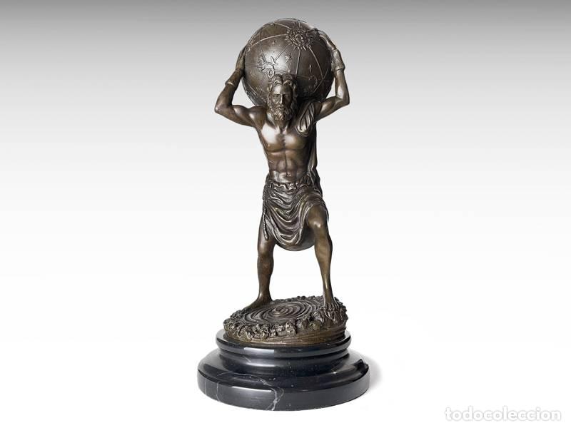 Art: Escultura de bronce: Atlas portando un globo terr&aacute;queo (1235)