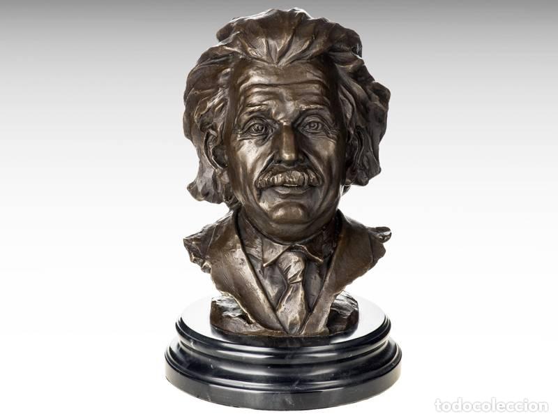 Arte: Escultura de bronce - Busto de Albert Einstein (1275) - Foto 1