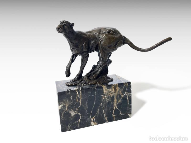 Kunst: Escultura de bronce - Guepardo / Leopardo (1096)