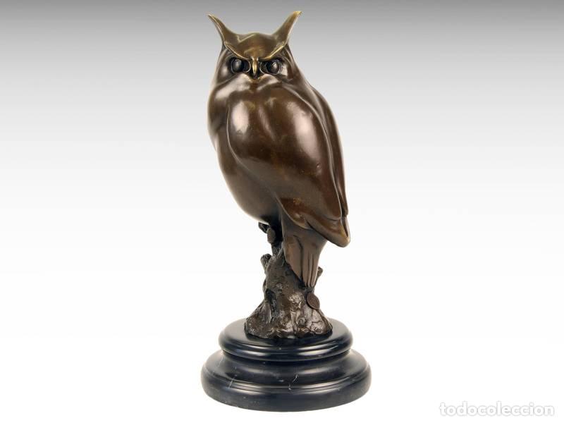 Art: Escultura de bronce - B&uacute;ho; s&iacute;mbolo de sabidur&iacute;a (2211)
