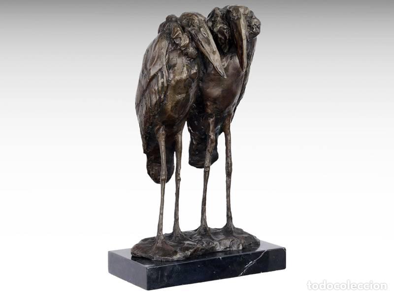 Arte: Escultura de bronce - Cig&uuml;e&ntilde;a marab&uacute; - Art D&eacute;co (1256)