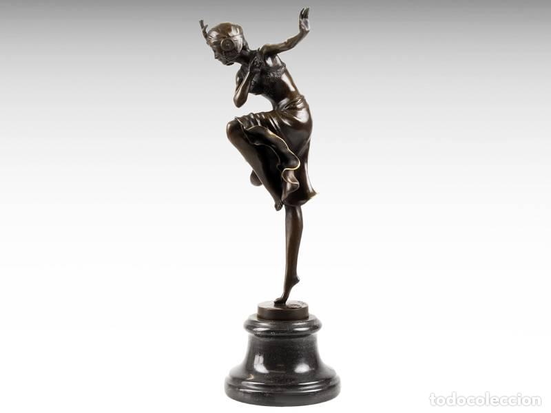 Arte: Escultura de bronce - Bailarina hind&uacute; - Art D&eacute;co (1216)