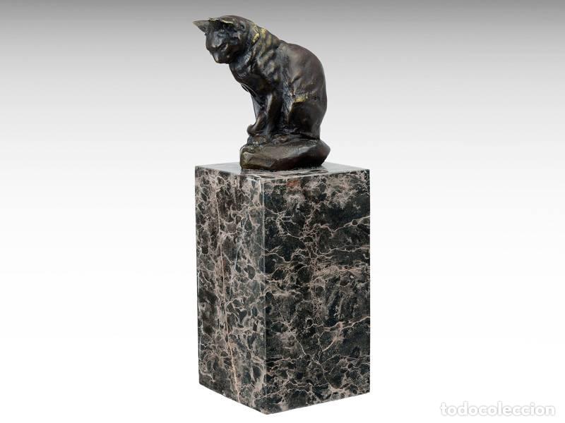 Arte: Escultura de bronce - Gato (1089)