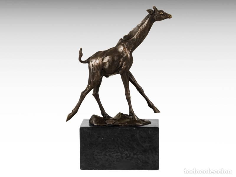 Art: Escultura de bronce - Jirafa (1073)