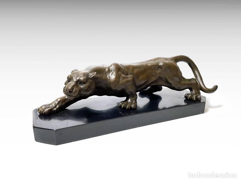 Kunst: Escultura de bronce - Pantera (1204)