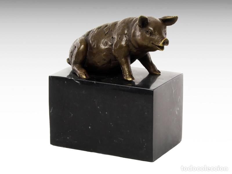 Kunst: Escultura de bronce - Cerdo (1092)