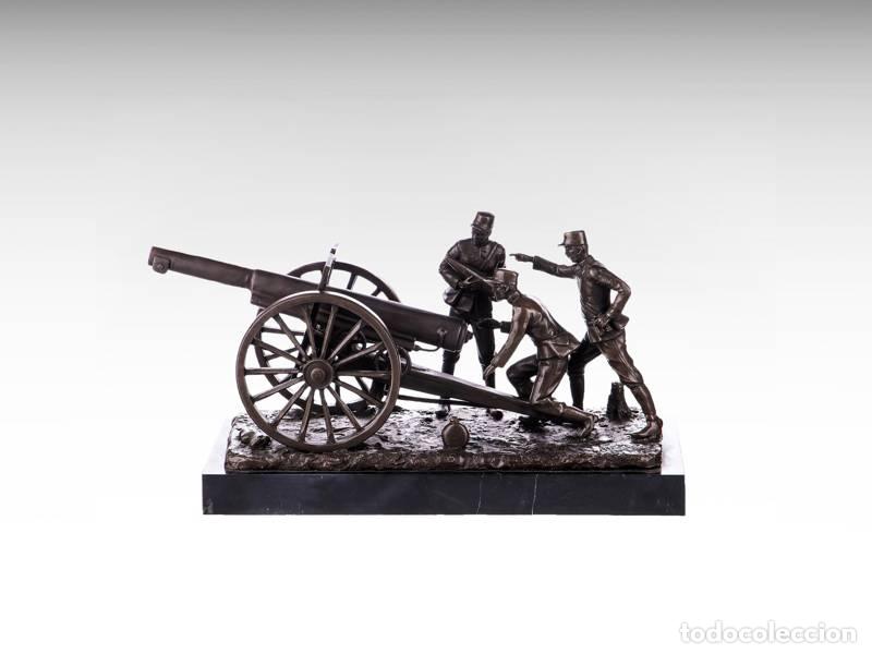 Arte: Escultura de bronce - Soldados con ca&ntilde;&oacute;n (2094)
