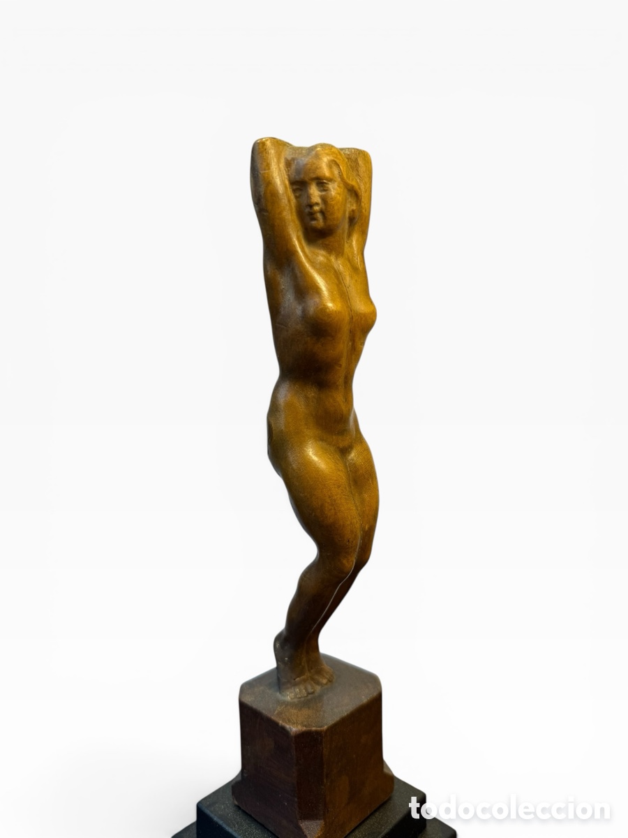 Arte: VICENTE BELTR&Aacute;N GRIMAL - Escultura de Desnudo Femenino en Madera