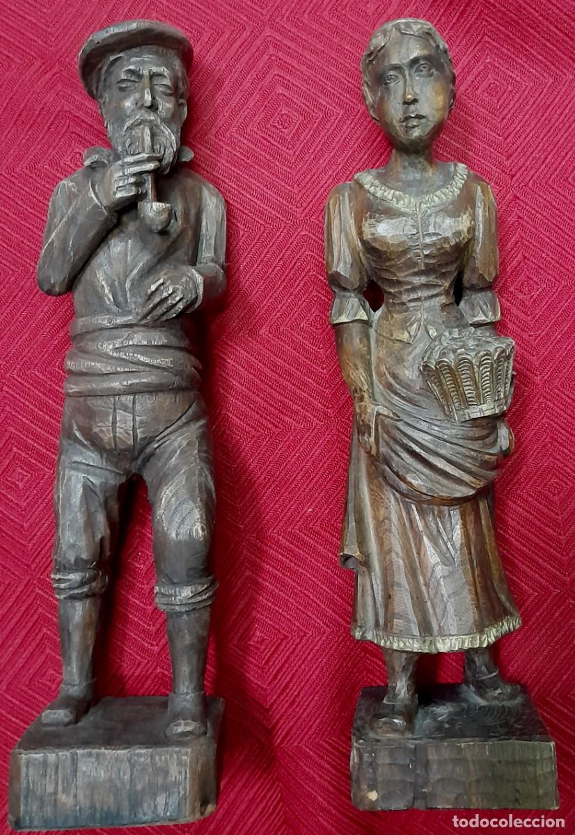 Arte: Escultura de Pareja de Campesinos sobre madera. A&ntilde;o 1968.