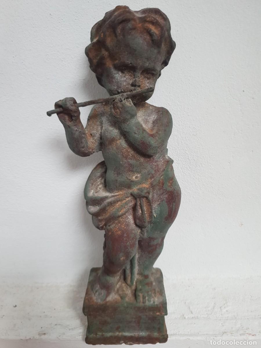Arte: Figura angel o querubin hierro colado siglo xix