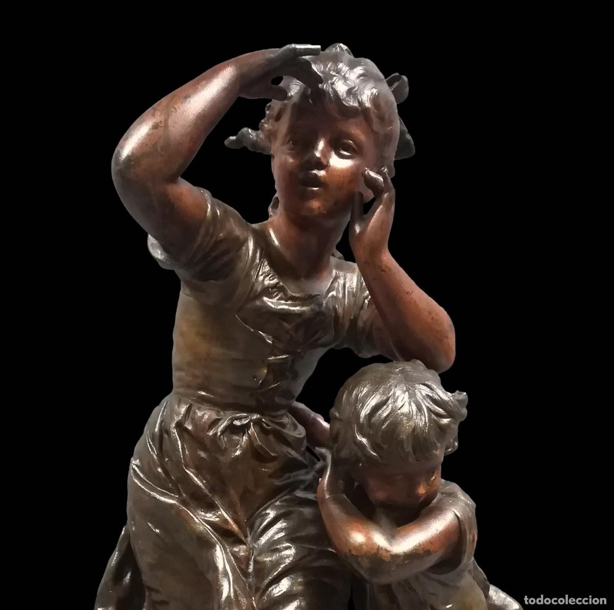 Art: FIGURA CALAMINA LA VAGUE LA OLA FIRMADA HIPPOLYTE MOREAU