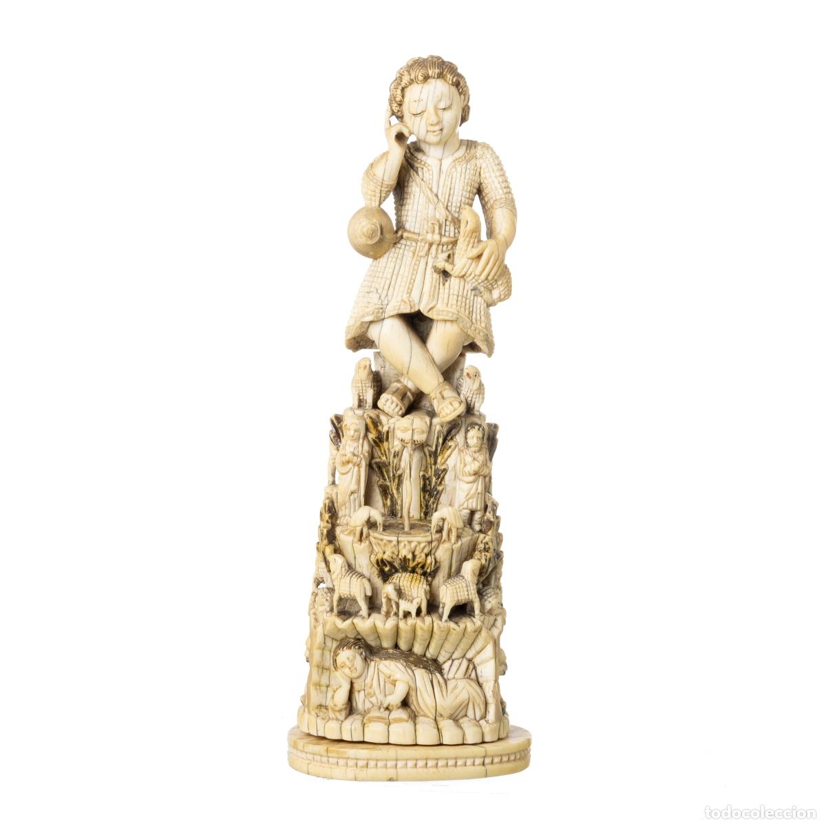 Art: Marfil - Ni&ntilde;o Jes&uacute;s, Buen Pastor, Indoportugu&eacute;s - Siglo XVII
