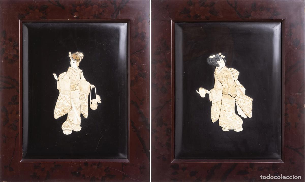 Arte: Marfil - Par de platos - Per&iacute;odo Meiji