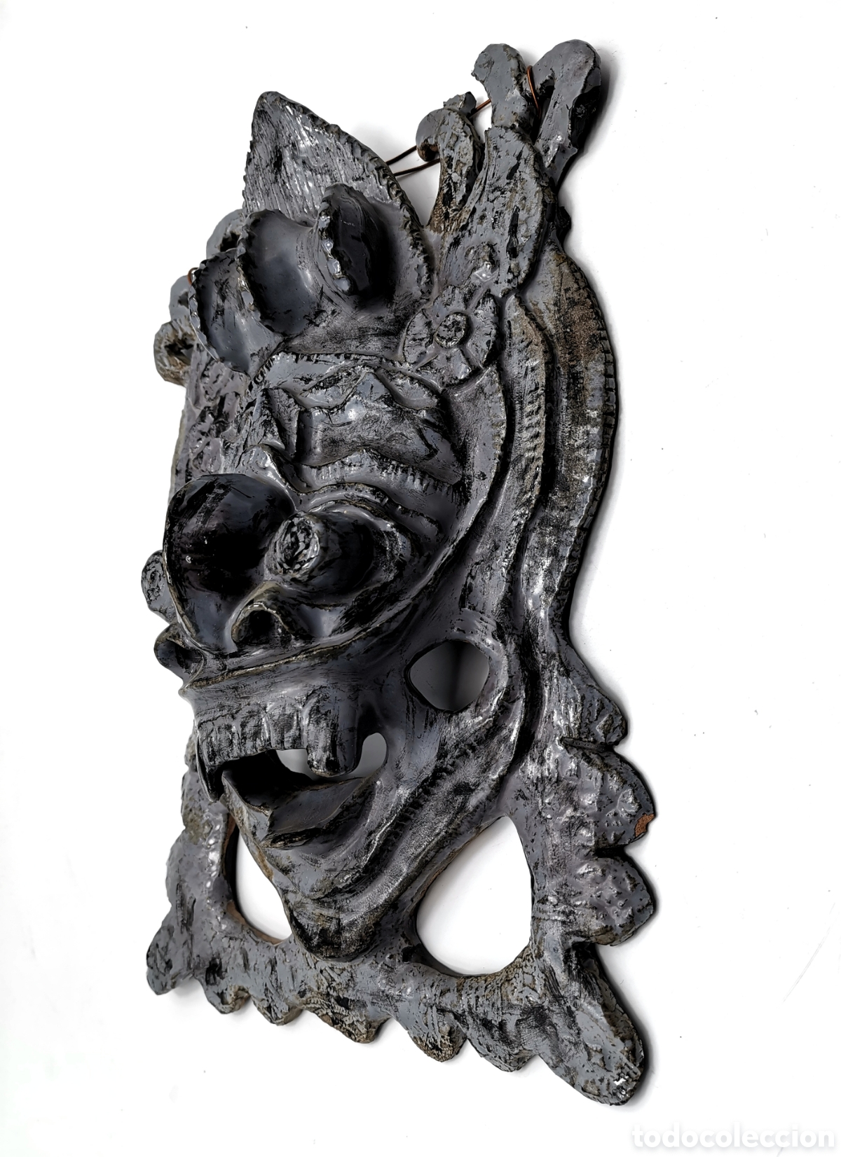 Kunst: LLAMATIVA PIEZA DECORATIVA &Eacute;TNICA M&Aacute;SCARA DE TERRACOTA