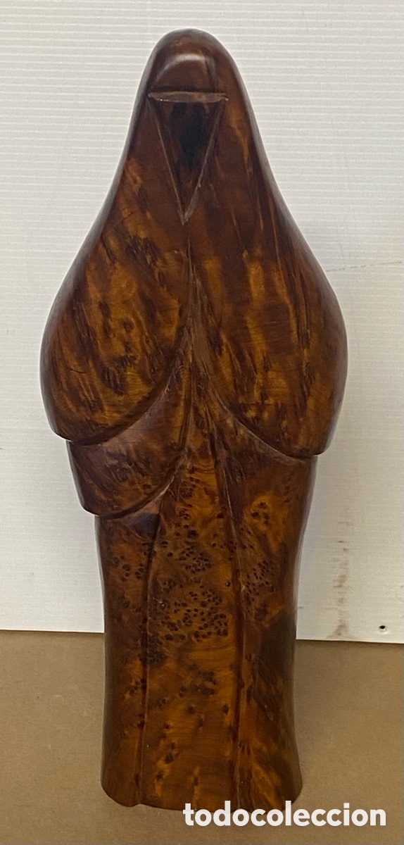 Art: Singular pol&eacute;mica escultura machista de madera Arce Mujer musulmana con forma de falo pene Siglo XX