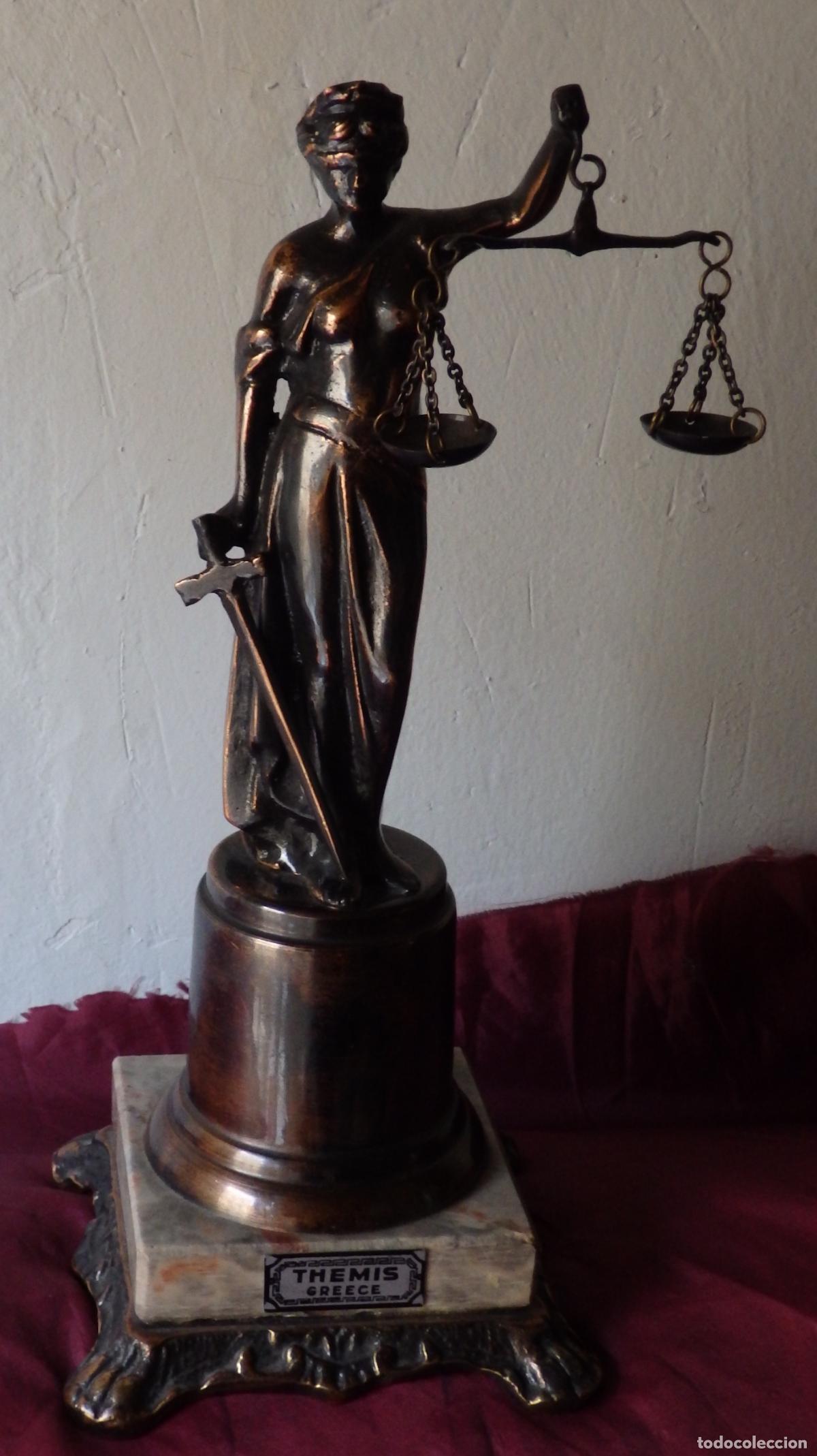 Arte: THEMIS EN MARMOL Y BRONCE DIOSA DE LA JUSTICIA