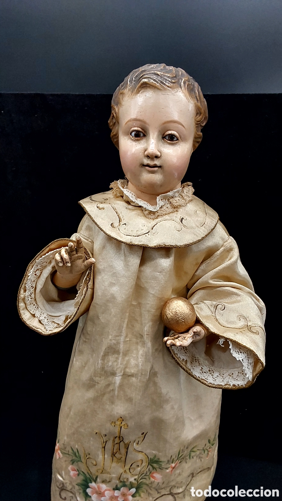 Arte: Ni&ntilde;o Jes&uacute;s Cap y Pota en madera
