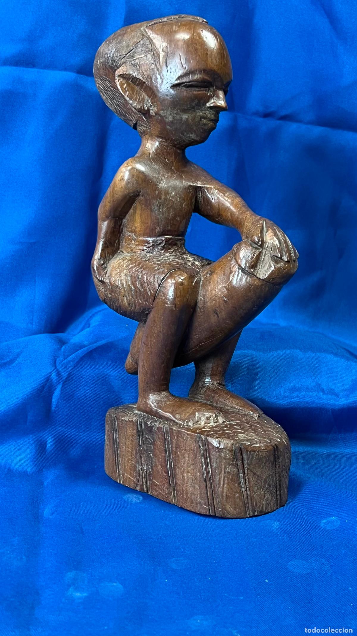 Art: FIGURA ANTROPOMORFA DE FAUNO / S&Aacute;TIRO EN MADERA EX&Oacute;TICA TALLADA A MANO