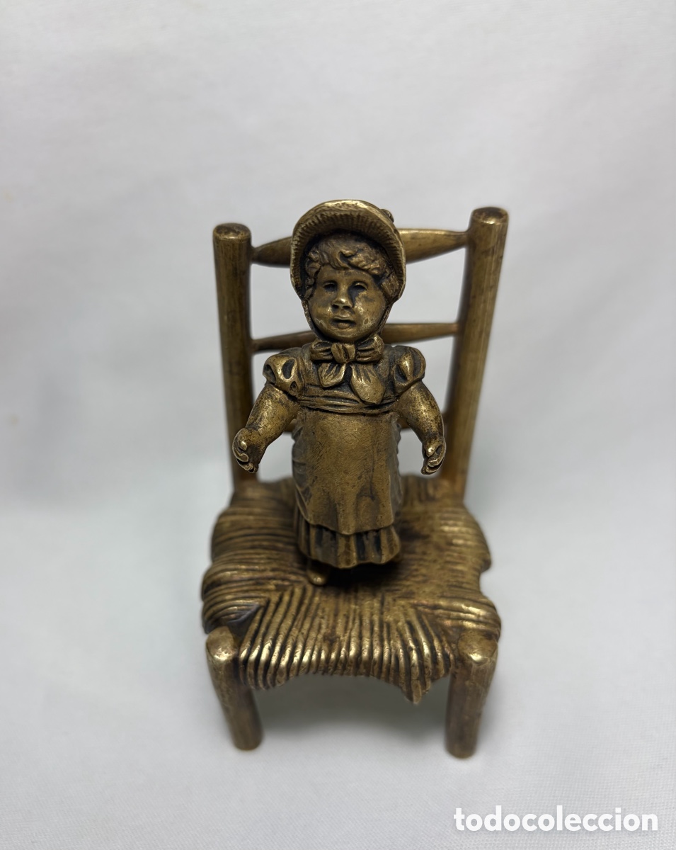 Arte: Figura ni&ntilde;a bronce de Viena. Siglo XIX