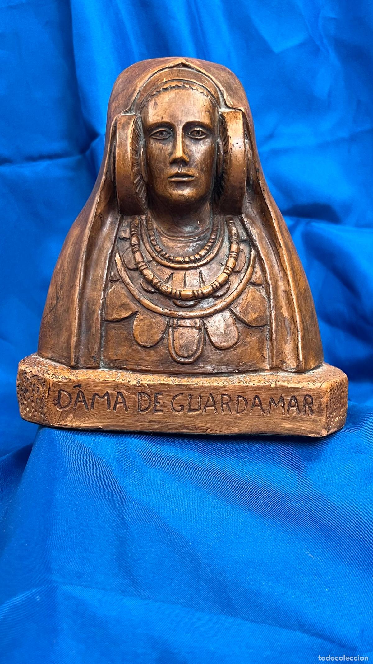 Arte: ANTIGUA REPRODUCCI&Oacute;N DE LA DAMA DE GUARDAMAR TERRACOTA O PIEDRA COMPUESTA OSCURA -