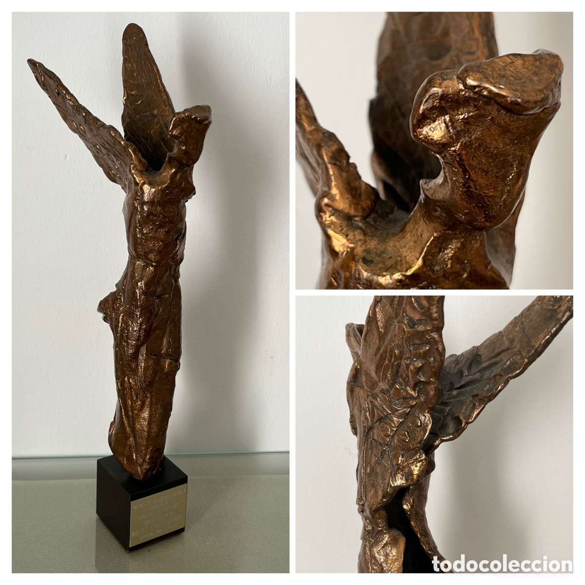 Arte: Escultura de bronce abstracta firmada - &Aacute;ngel de bronce