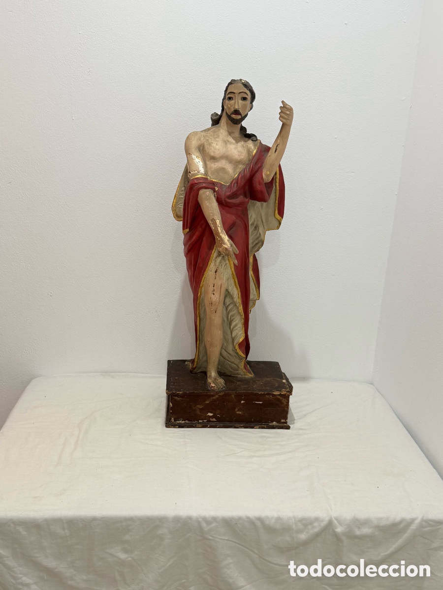 Arte: Escultura religiosa Cristo Resucitado siglo XVIII /XlX madera tallada y policromada antigua 90 cm