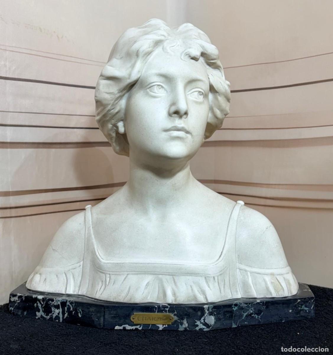 Arte: Busto de alabastro titulado &rdquo;Charme&rdquo;, escultor Saul Fanfani.