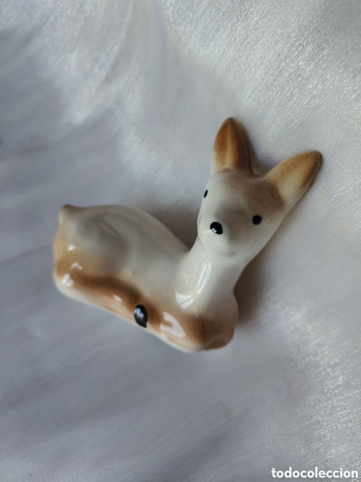 Arte: Figura cervatillo porcelana vintage a&ntilde;os 60 70 decoraci&oacute;n retro 7x9 cm