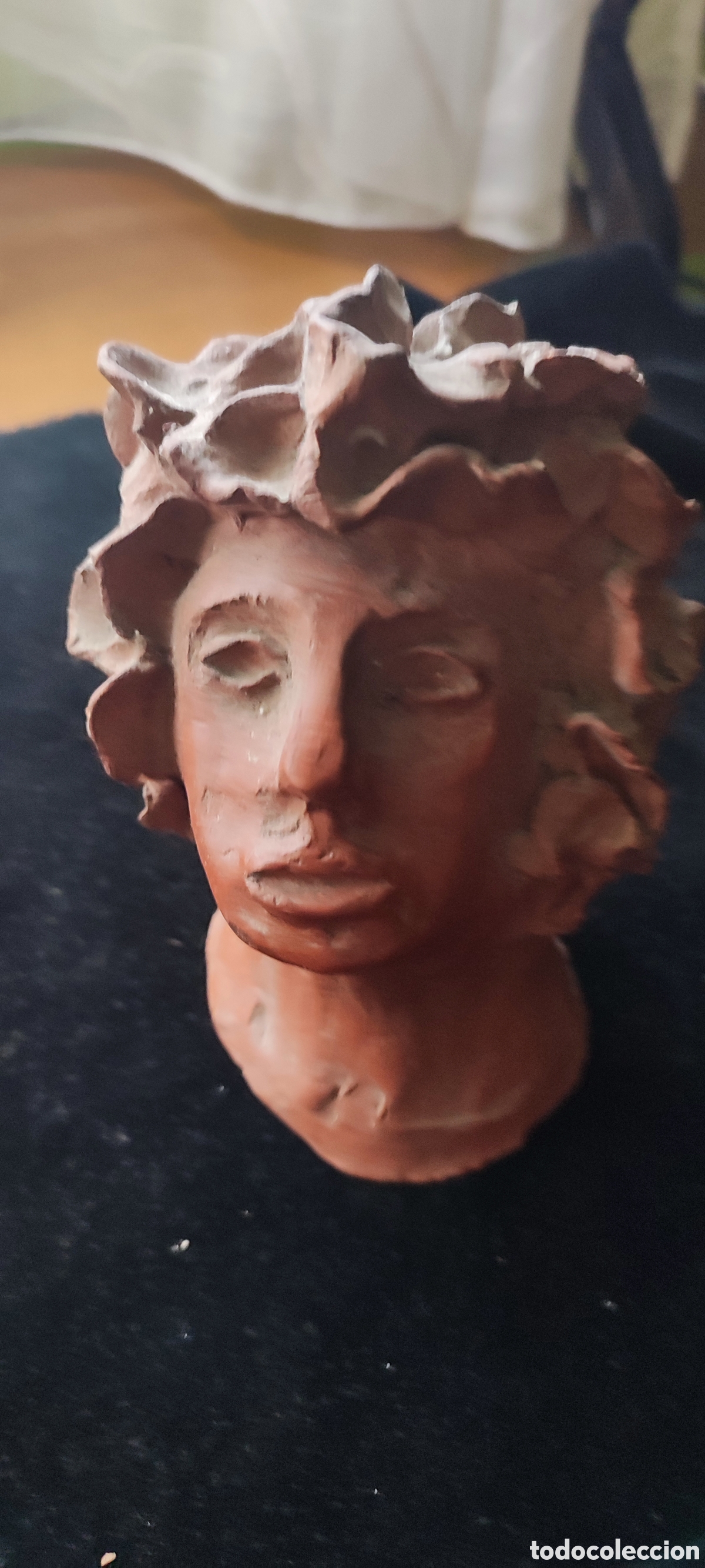 Arte: Cabeza en terracota de la escultora Cecilia Gafaell